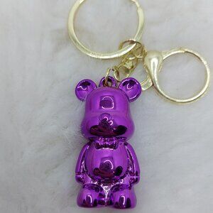 2/$19 Space Bear Metallic purple keychain